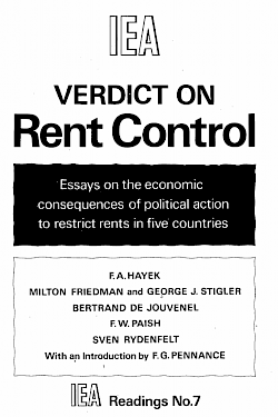 Verdict on Rent Control: Essays on the economic consequences of political action to restrict rents in five countries